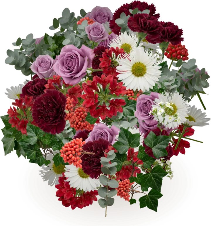 Digital bouquet for from dubai: rose, daisy chrysanthemum, carnation, alstroemeria